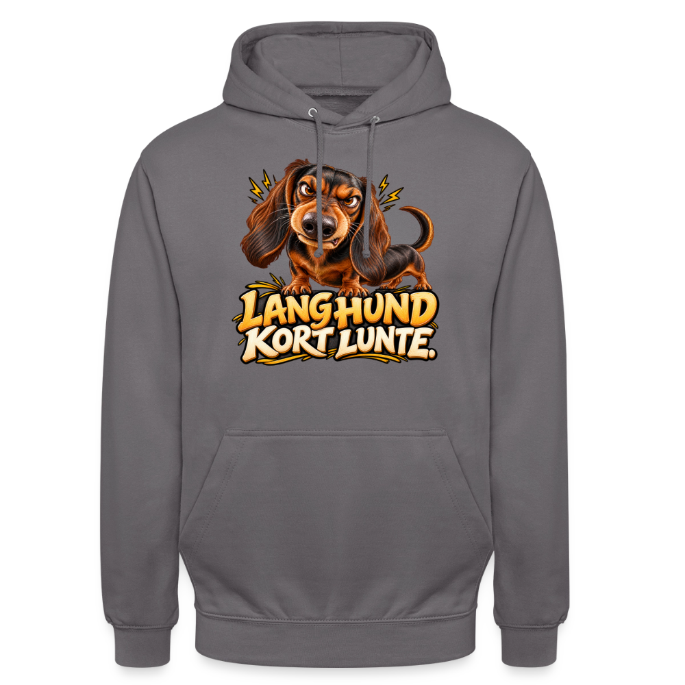 CityShirts - Hoodie - Lang Hund – Kort Lunte - CS026 - mellemgrå