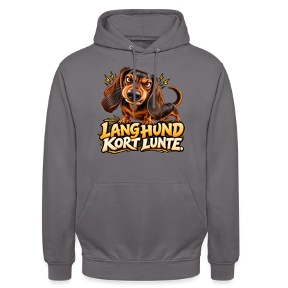 CityShirts - Hoodie - Lang Hund – Kort Lunte - CS026 - mellemgrå