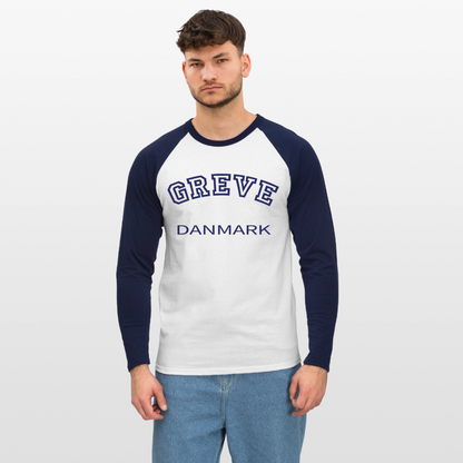 CityShirt - Baseball T-Shirt - Greve - hvid/marineblå