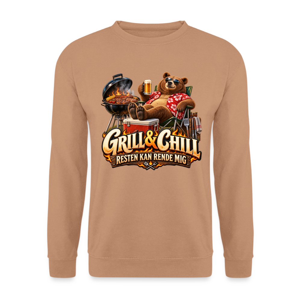 CityShirts - Sweatshirt - Grill & Chill – Resten kan rende mig - CS049 - mokka