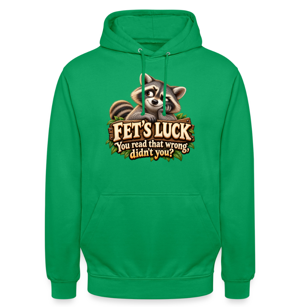 CityShirts - Hoodie - Fet’s Luck – You read that wrong, didn’t you? - CS003 - kelly grøn