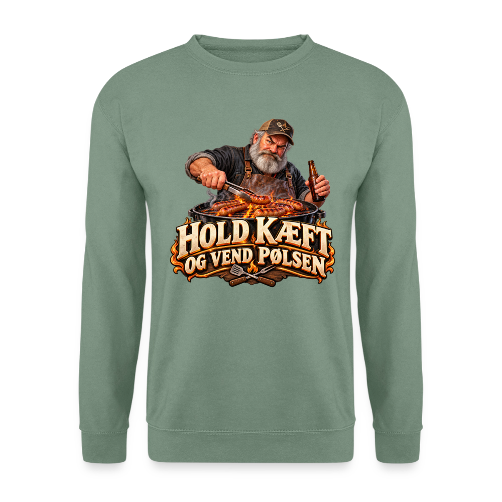 CityShirts - Sweatshirt - Hold kæft og vend pølsen - CS045 - grågrøn