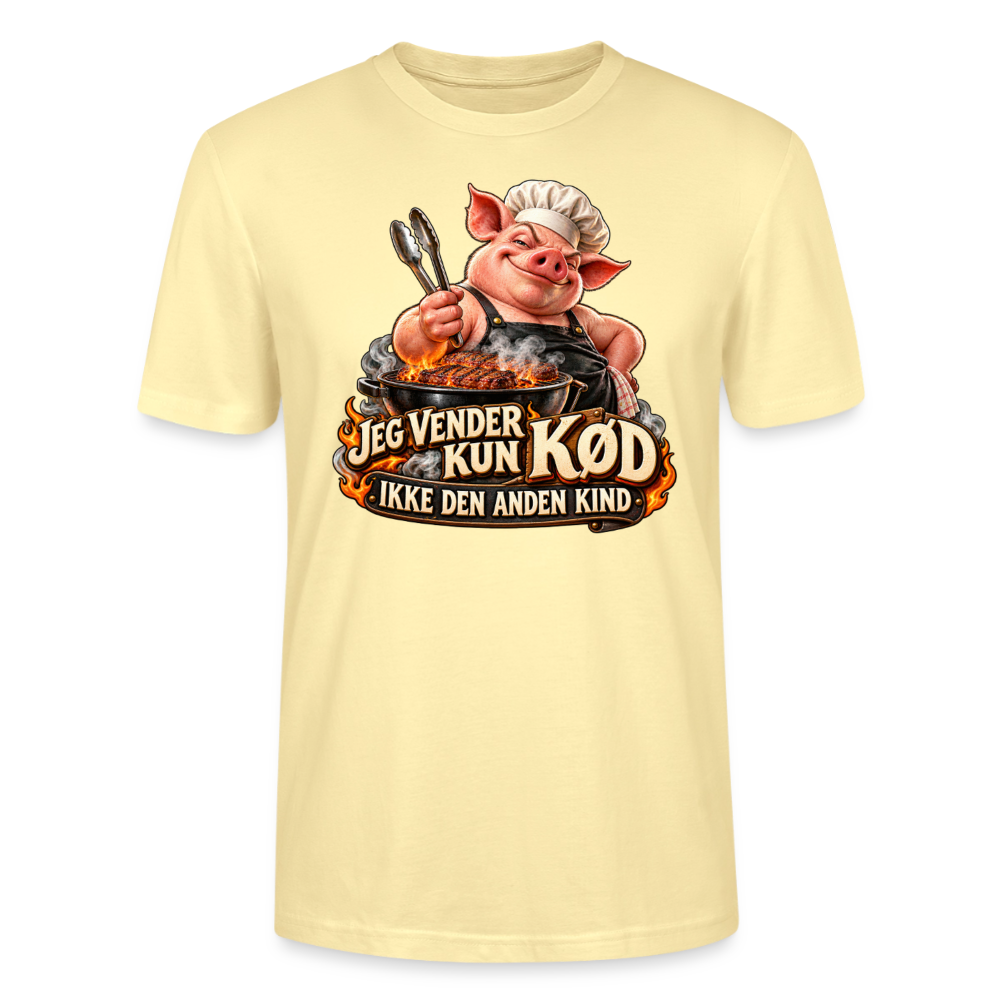 CityShirts - T-shirt - Jeg vender kun kød – Ikke den anden kind - CS044 - cremefarvet
