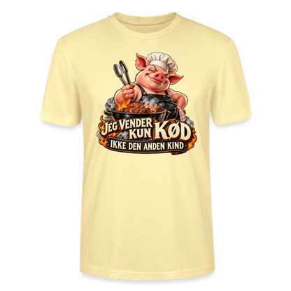 CityShirts - T-shirt - Jeg vender kun kød – Ikke den anden kind - CS044 - cremefarvet