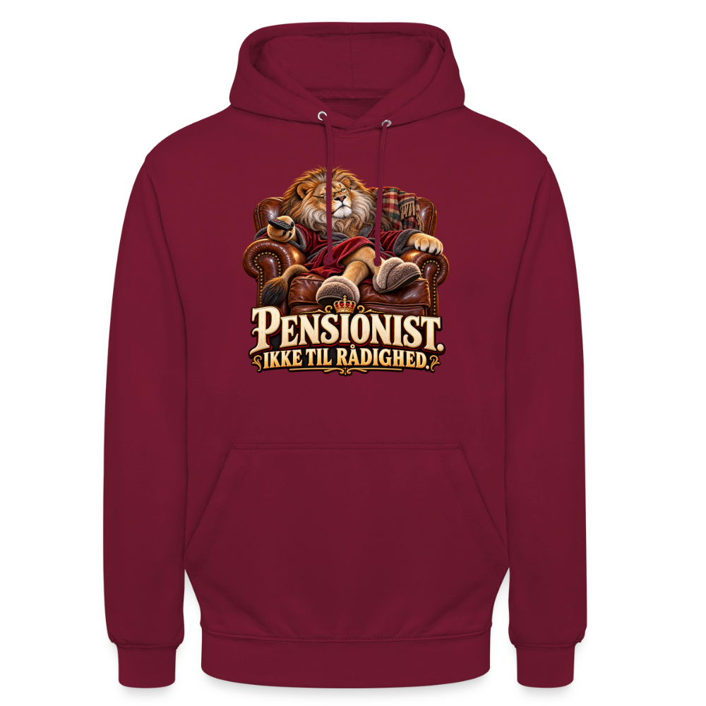 CityShirts - Hoodie - Pensionist. Ikke til rådighed. - CS030 - bordeaux