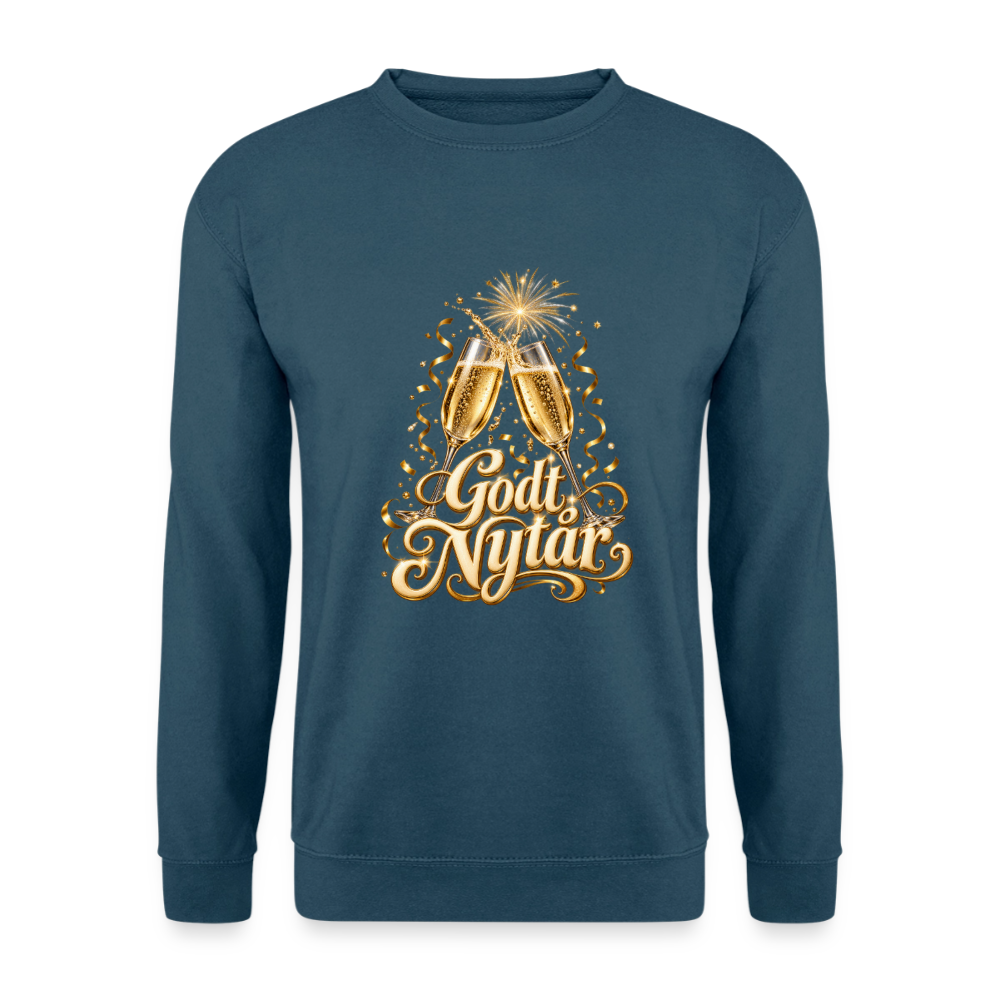 CityShirts - Sweatshirt - Godt Nytår – champagne og fyrværkeri - CS066 - indigoblå