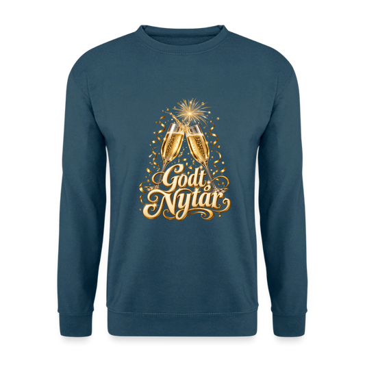 CityShirts - Sweatshirt - Godt Nytår – champagne og fyrværkeri - CS066 - indigoblå