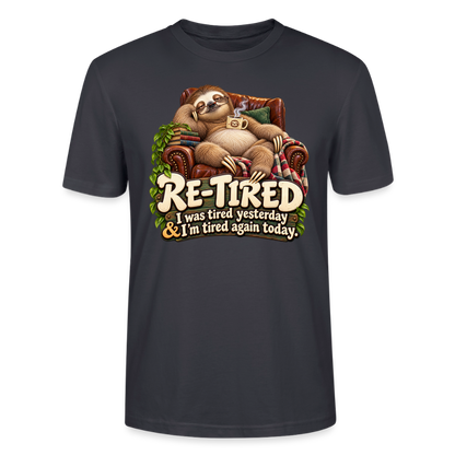 CityShirts - T-shirt - Re-tired – Tired again today - CS009 - mørk gråblå