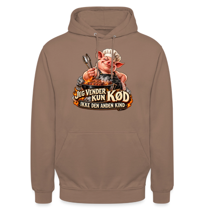 CityShirts - Hoodie - Jeg vender kun kød – Ikke den anden kind - CS044 - mokka