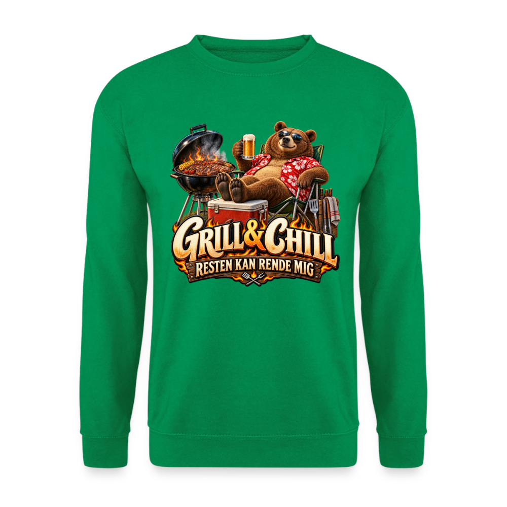CityShirts - Sweatshirt - Grill & Chill – Resten kan rende mig - CS049 - kelly grøn
