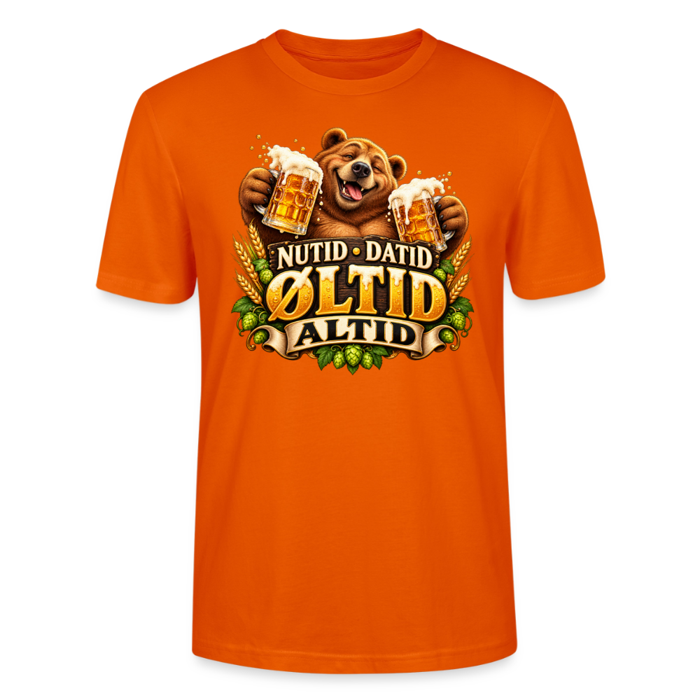 CityShirts - T-shirt - Nutid, datid, øltid – altid - CS006 - mørk orange