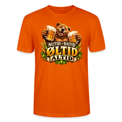 CityShirts - T-shirt - Nutid, datid, øltid – altid - CS006 - mørk orange