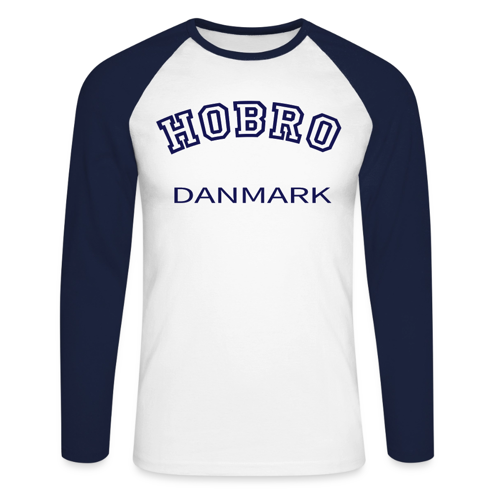 CityShirt - Baseball T-Shirt - Hobro - hvid/marineblå
