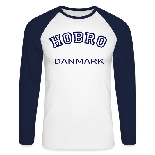 CityShirt - Baseball T-Shirt - Hobro - hvid/marineblå