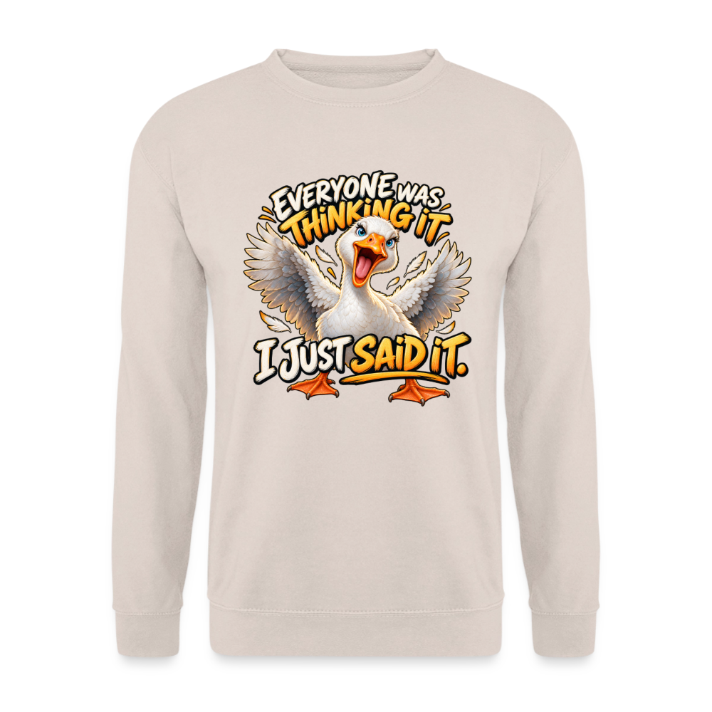 CityShirts - Sweatshirt - Everyone was thinking it – I just said it - CS012 - sand