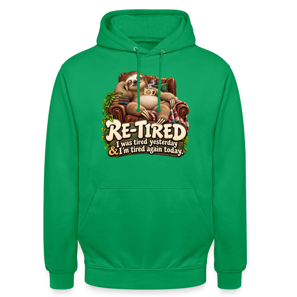 CityShirts - Hoodie - Re-tired – Tired again today - CS009 - kelly grøn