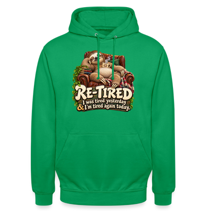 CityShirts - Hoodie - Re-tired – Tired again today - CS009 - kelly grøn