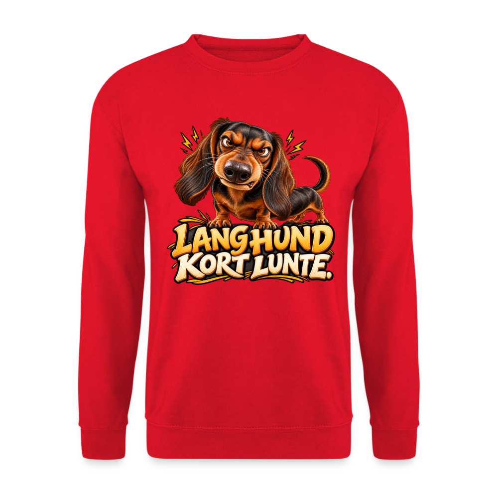 CityShirts - Sweatshirt - Lang Hund – Kort Lunte - CS026 - rød