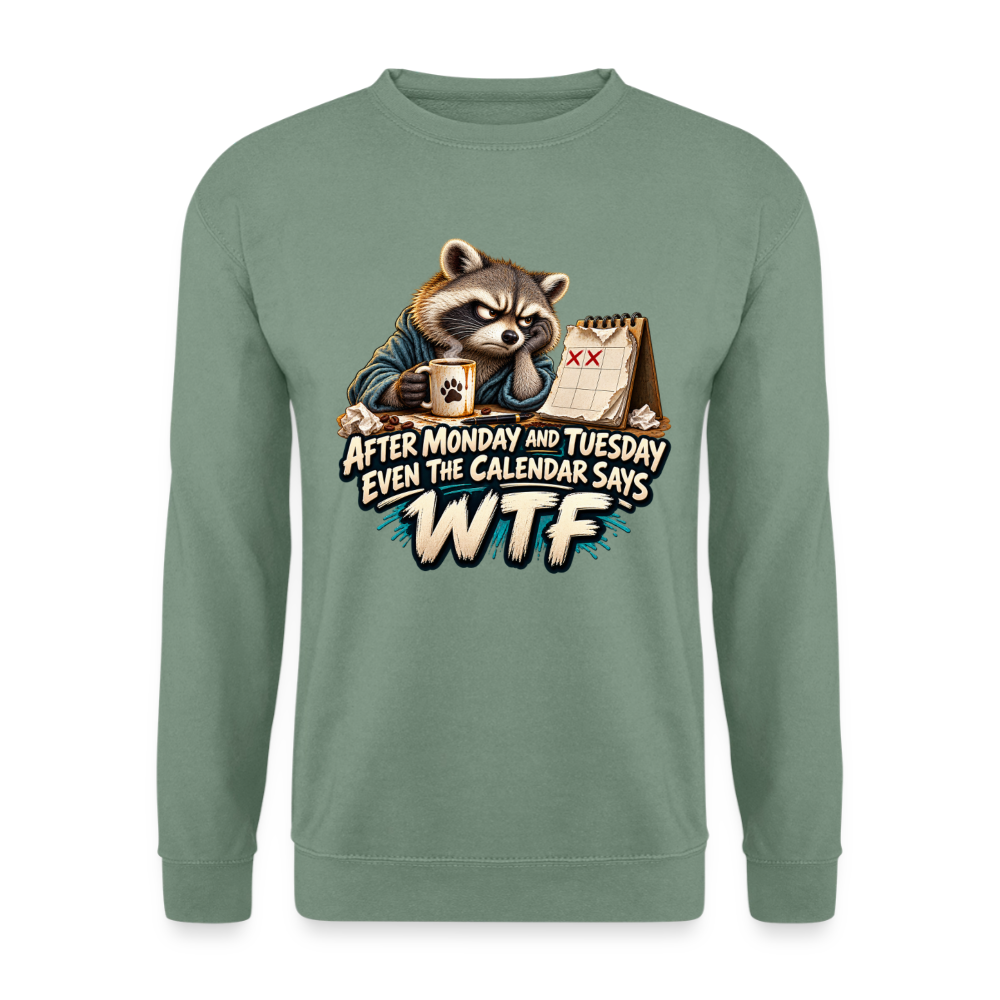 CityShirts - Sweatshirt - Even the calendar says WTF - CS014 - grågrøn