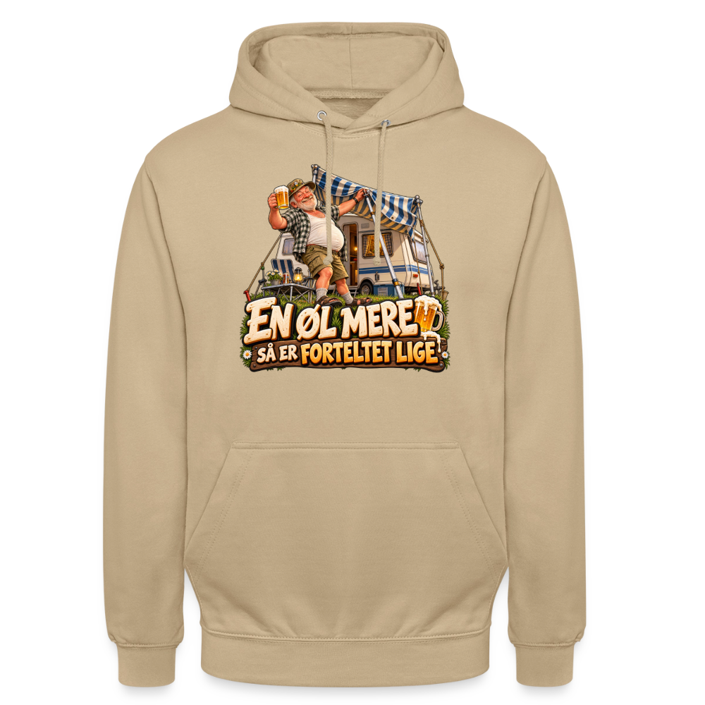 CityShirts - Hoodie - En øl mere, så er forteltet lige - CS039 - beige