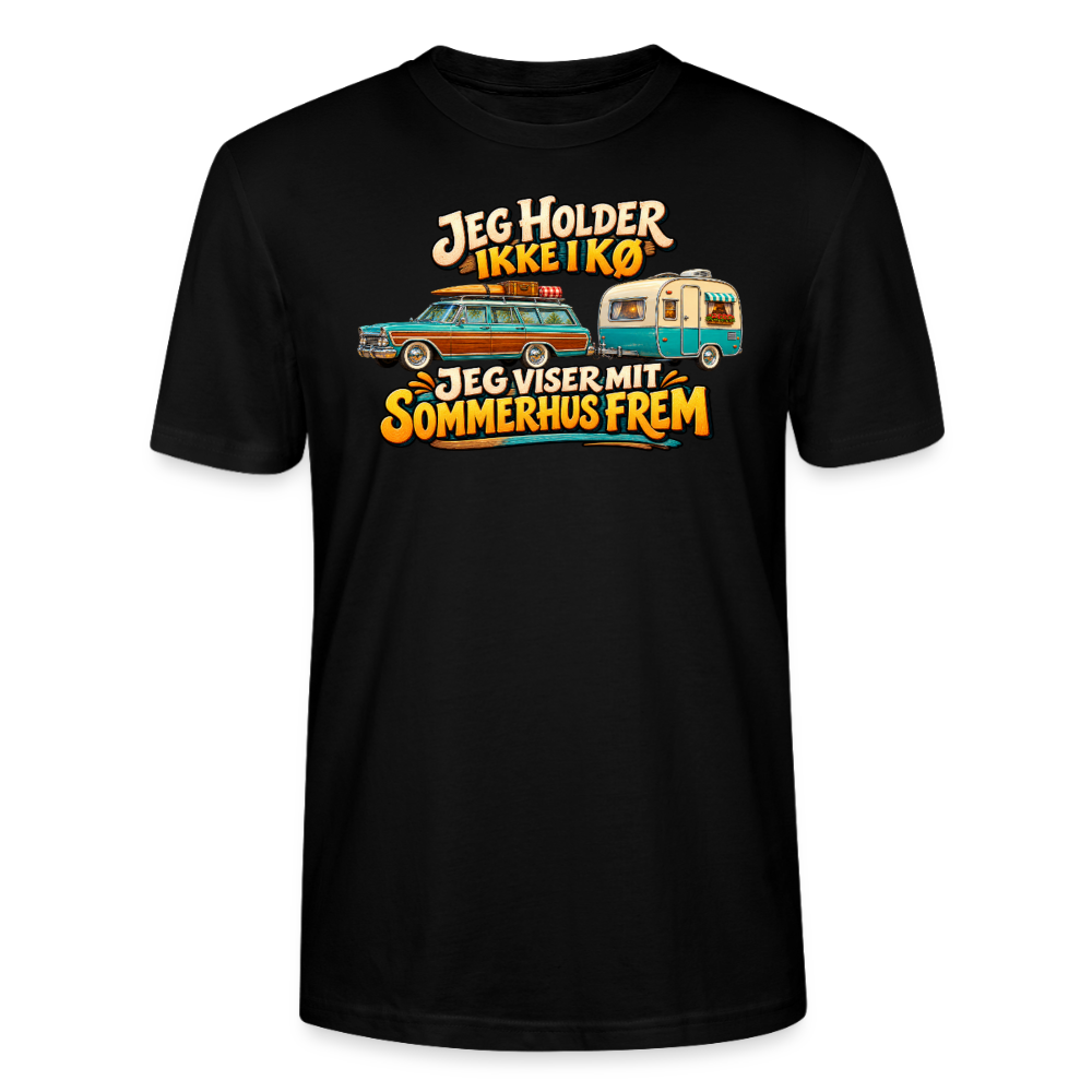 CityShirts - T-shirt - Jeg holder ikke i kø – Jeg viser mit sommerhus frem - CS034 - sort