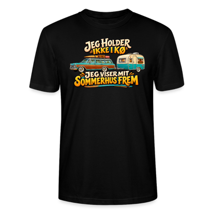 CityShirts - T-shirt - Jeg holder ikke i kø – Jeg viser mit sommerhus frem - CS034 - sort