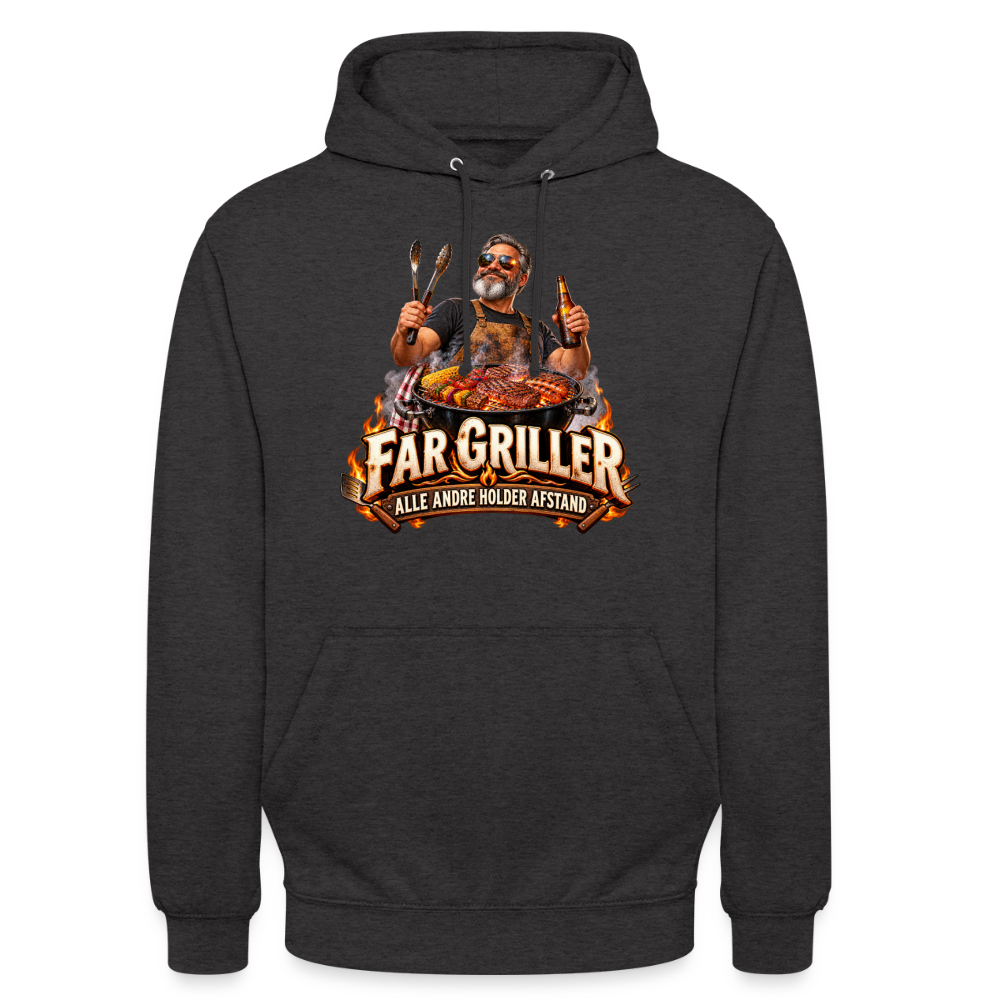 CityShirts - Hoodie - Far griller – Alle andre holder afstand - CS055 - charcoal