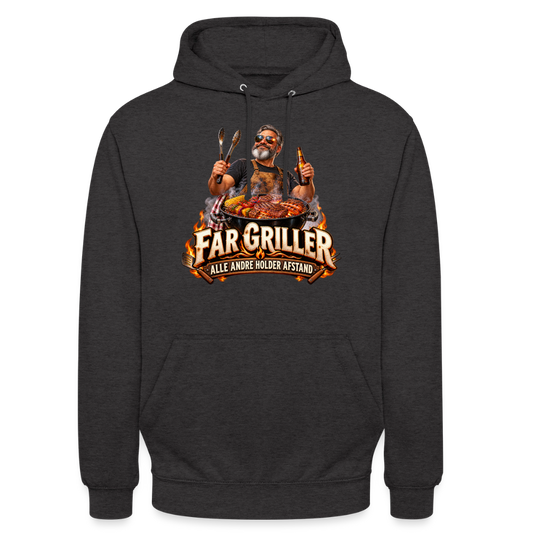 CityShirts - Hoodie - Far griller – Alle andre holder afstand - CS055 - charcoal