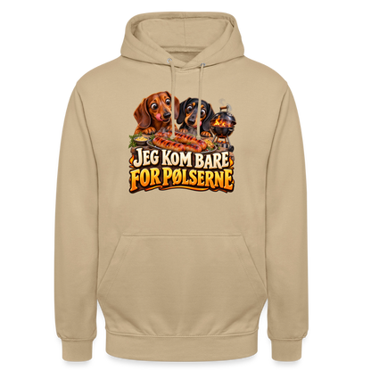 CityShirts - Hoodie - Jeg kom bare for pølserne - CS048 - beige
