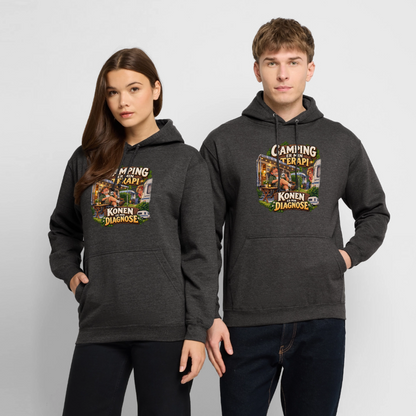 CityShirts - Hoodie - Camping er min terapi – Konen er min diagnose - CS032 - charcoal