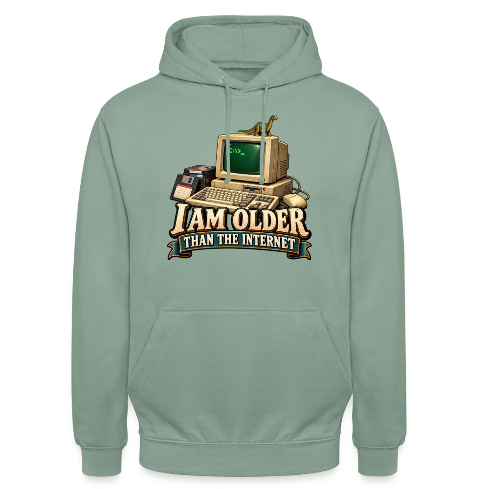 CityShirts - Hoodie - I am older than the internet - CS022 - grågrøn