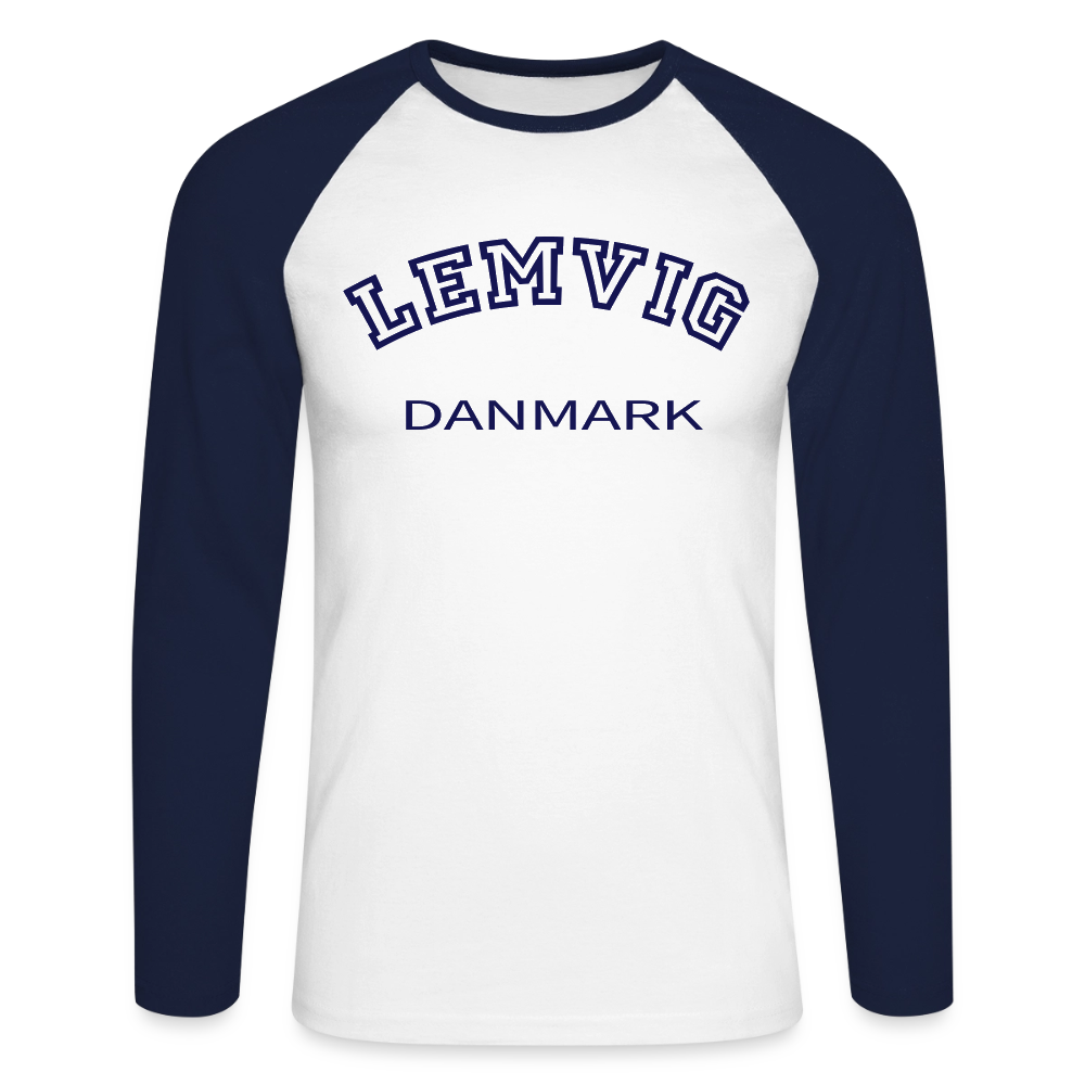 CityShirt - Baseball T-Shirt - Lemvig - hvid/marineblå