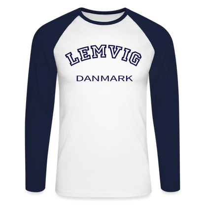 CityShirt - Baseball T-Shirt - Lemvig - hvid/marineblå