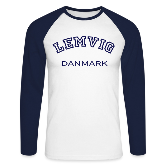 CityShirt - Baseball T-Shirt - Lemvig - hvid/marineblå