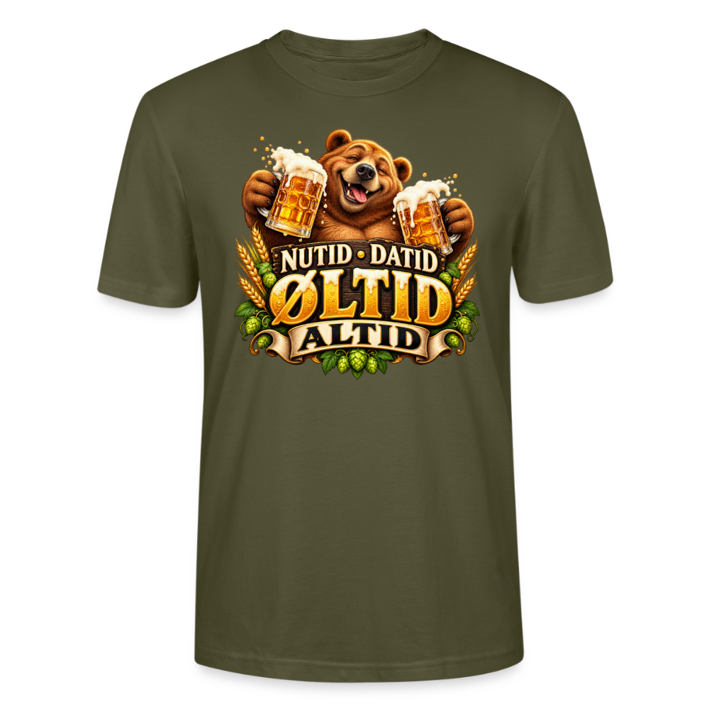 CityShirts - T-shirt - Nutid, datid, øltid – altid - CS006 - khaki