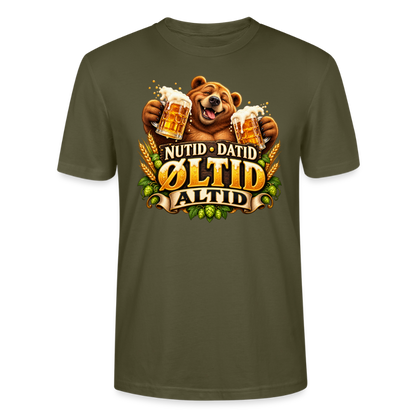 CityShirts - T-shirt - Nutid, datid, øltid – altid - CS006 - khaki