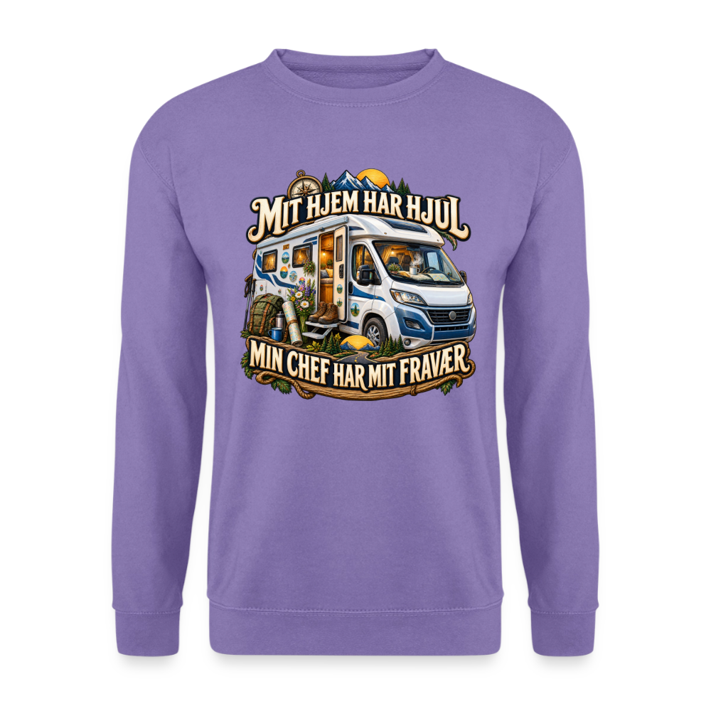 CityShirts - Sweatshirt - Mit hjem har hjul – Min chef har mit fravær - CS040 - lavendel