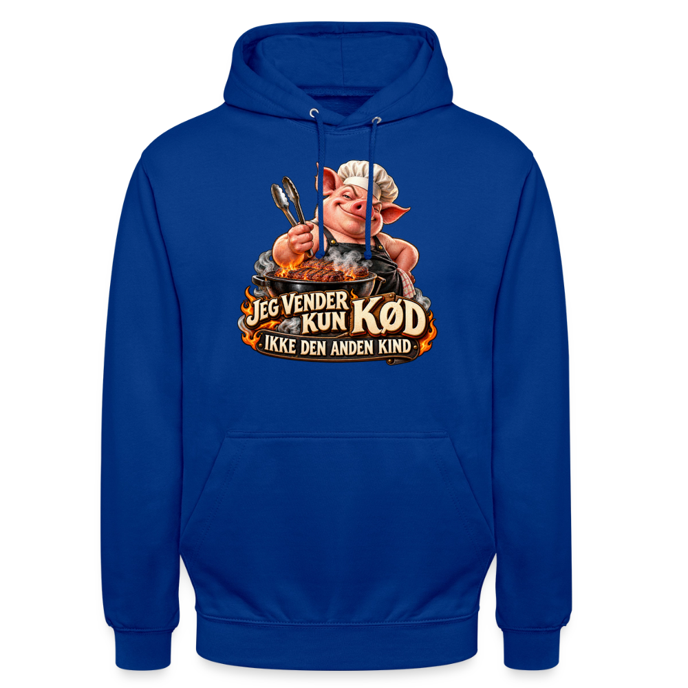 CityShirts - Hoodie - Jeg vender kun kød – Ikke den anden kind - CS044 - kongeblå