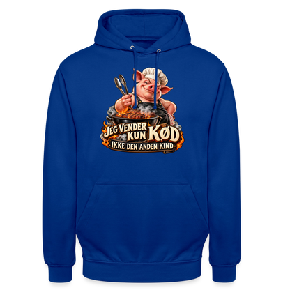 CityShirts - Hoodie - Jeg vender kun kød – Ikke den anden kind - CS044 - kongeblå
