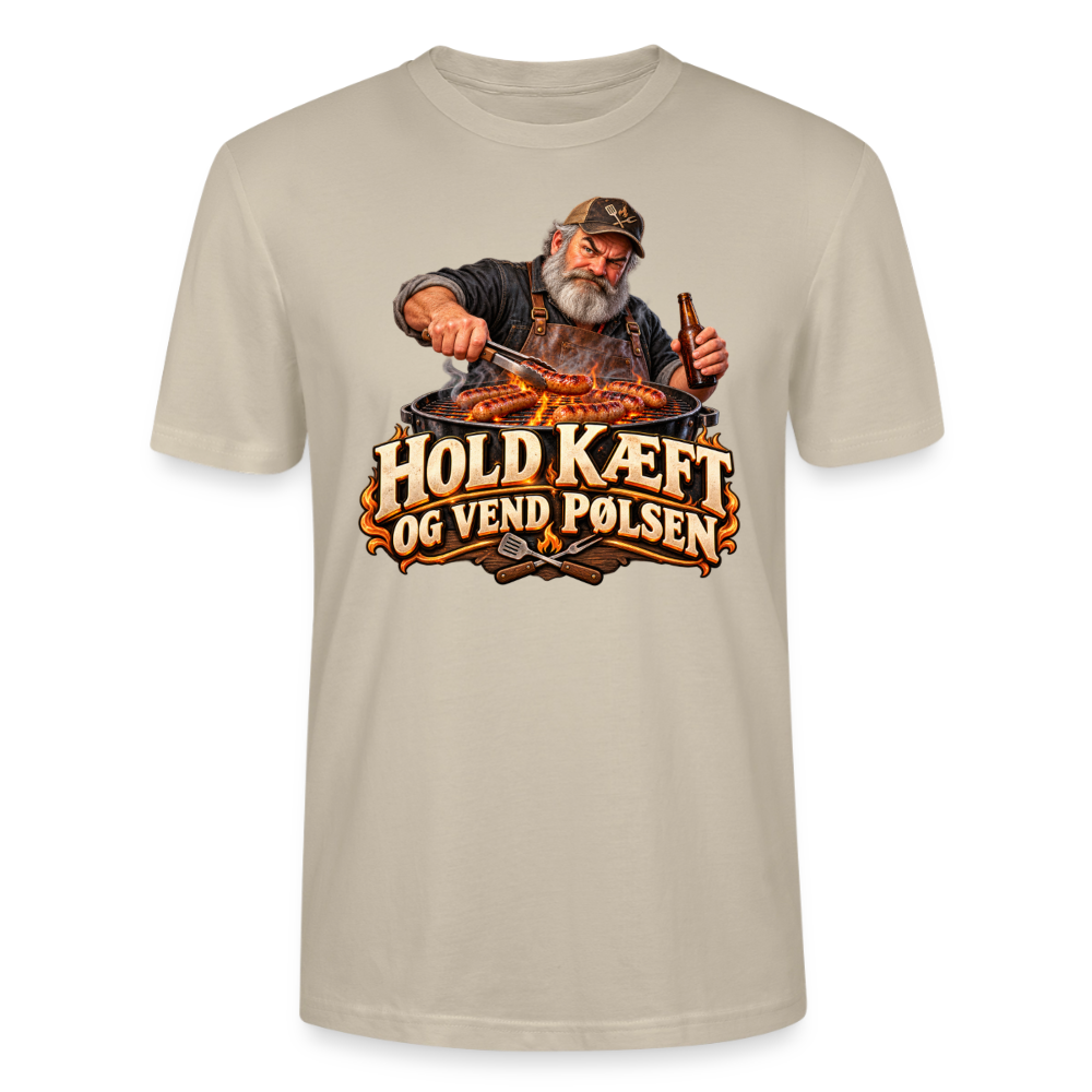 CityShirts - T-shirt - Hold kæft og vend pølsen - CS045 - beige