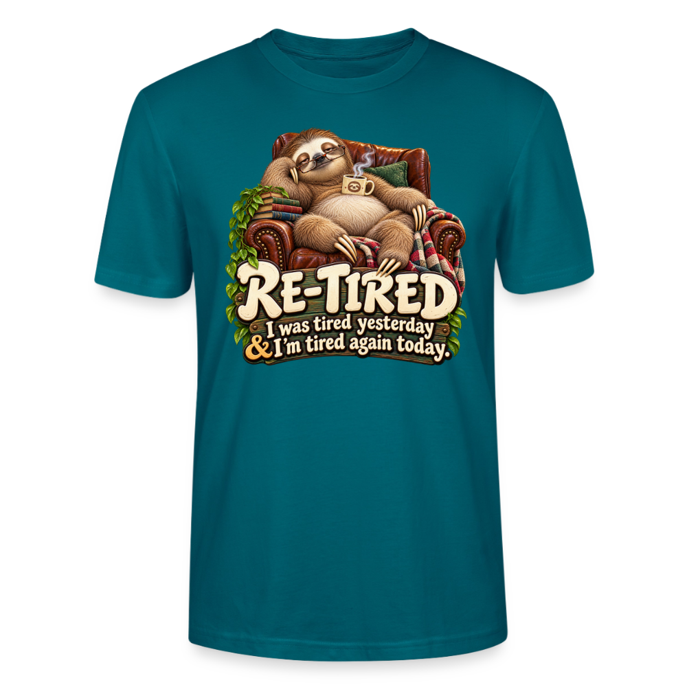 CityShirts - T-shirt - Re-tired – Tired again today - CS009 - havblå