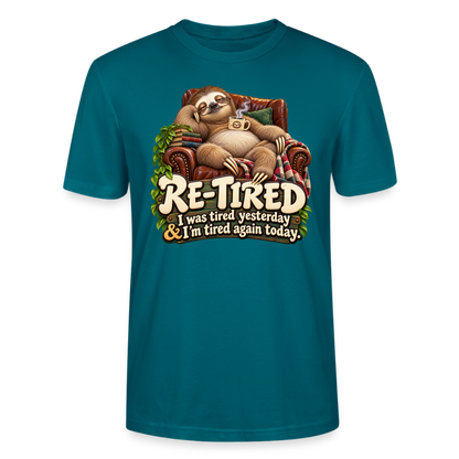 CityShirts - T-shirt - Re-tired – Tired again today - CS009 - havblå
