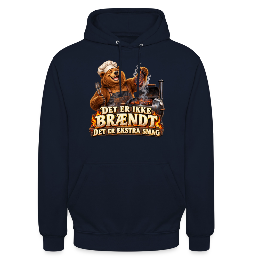 CityShirts - Hoodie - Det er ikke brændt – Det er ekstra smag - CS046 - marineblå
