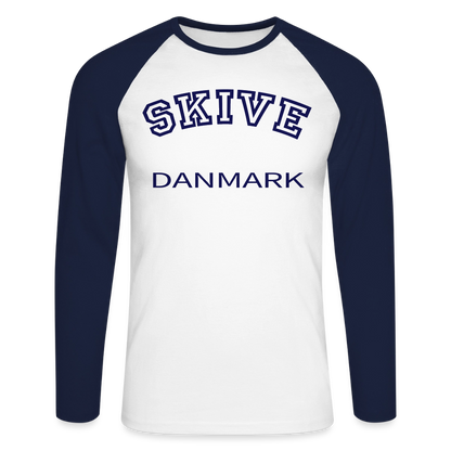 CityShirt - Baseball T-Shirt - Skive - hvid/marineblå