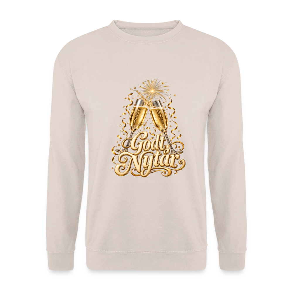 CityShirts - Sweatshirt - Godt Nytår – champagne og fyrværkeri - CS066 - sand