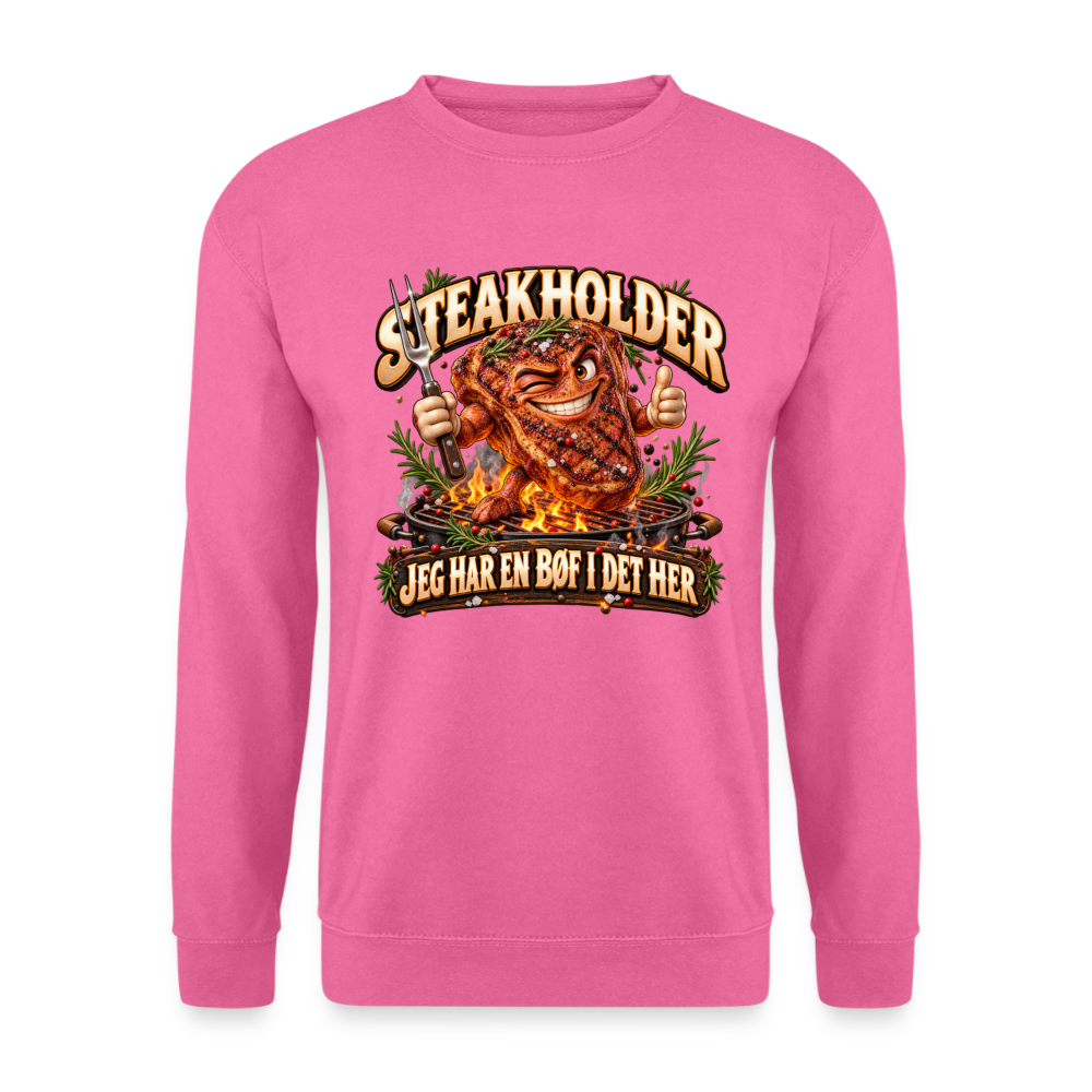 CityShirts - Sweatshirt - Steakholder – Jeg har en bøf i det her - CS052 - pink