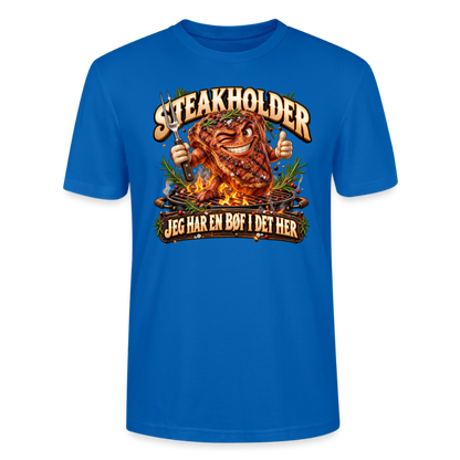 CityShirts - T-shirt - Steakholder – Jeg har en bøf i det her - CS052 - påfugleblå