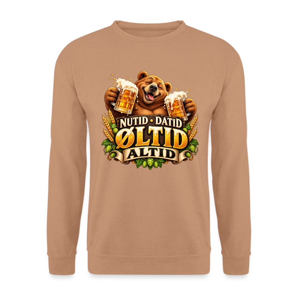 CityShirts - Sweatshirt - Nutid, datid, øltid – altid - CS006 - mokka