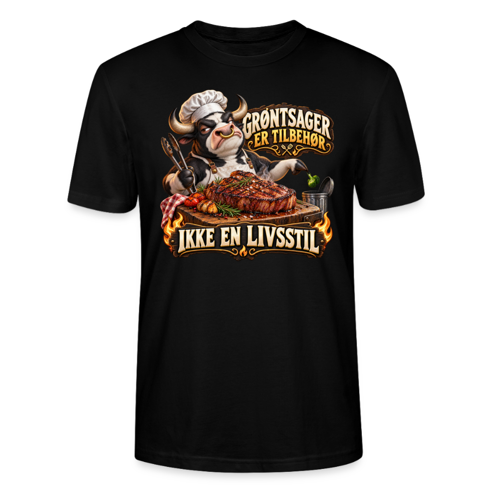 CityShirts - T-shirt - Grøntsager er tilbehør – Ikke en livsstil - CS053 - sort