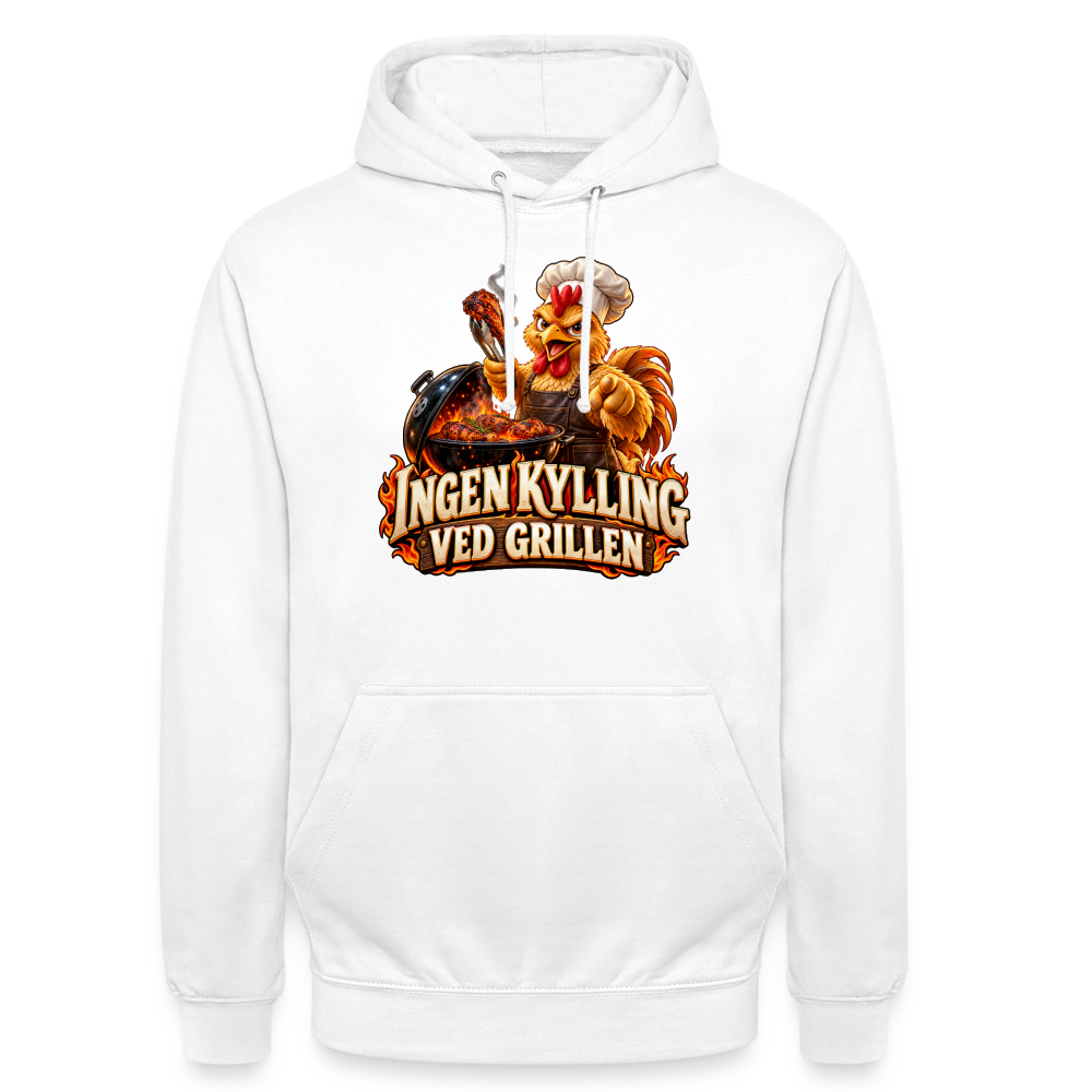 CityShirts - Hoodie - Ingen kylling ved grillen - CS054 - hvid